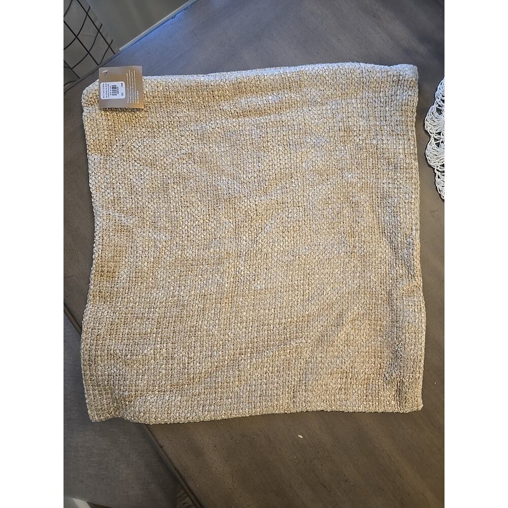 Pottery Barn House de Coussin Textured Pillow Cover 18" sq Khaki